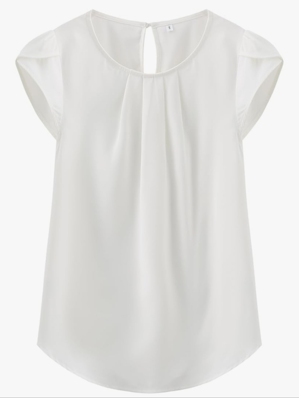 Women's White Cap Sleeve Chiffon Blouse